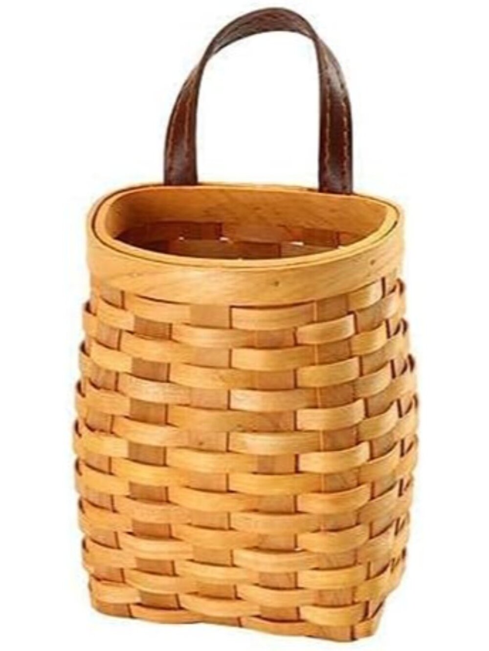 hanging wicker basket Hand-Woven Wood Storage Basket Portable Wall Hanging Flowe - Picture 4 of 6
